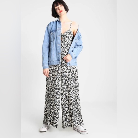 Billabong Twist N Shout Boho Floral Fun Wide Leg Beach Jumper Pockets NWOT Sz L - Picture 5 of 12